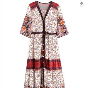 Lightweight summer button down floral dress